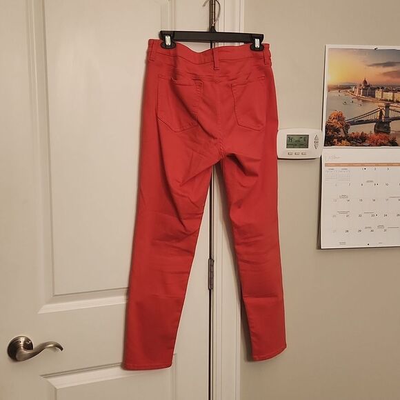 JCP Women's Coral Pink Skinny Ankle High-Stretch Jeans Size 29/8 - Picture 4 of 8